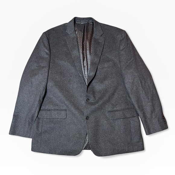 NWT Lauren Ralph Lauren Lacrosse Blazer 48L Dark Grey Wool Silk Cashmere Jacket